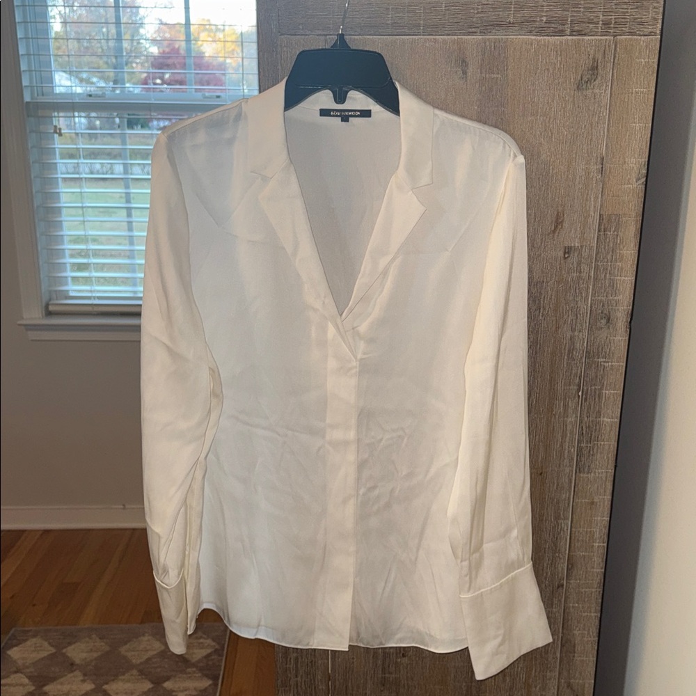 Kobi Halperin Silk White Long Sleeve Blouse